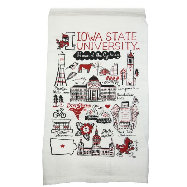 Julia Gash Illustrated Iowa State Kitchen Towel